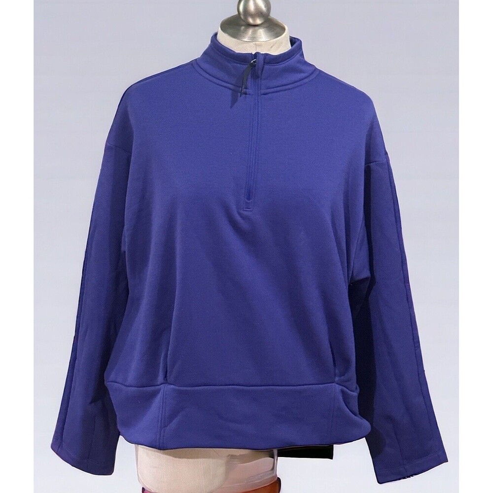 Athleta Womens Polartec 1/2 Zip‎ Sweatshirt Pullover Noble Blue Size 1X EUC